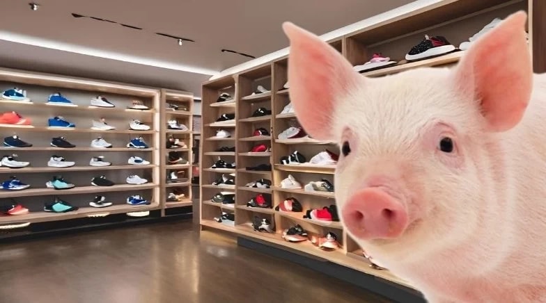Un noto marchio di scarpe è stato multato per l'uso di "pelle di maiale".